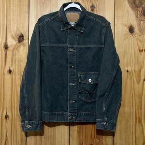 Vintage Guess Stone Washed Black Denim Jacket Size M